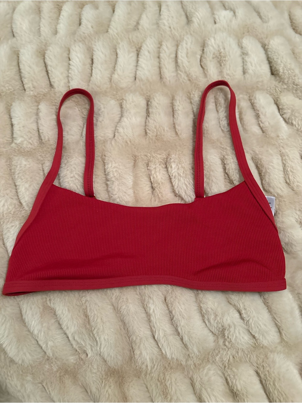 l*space Red Ribbed Bralette